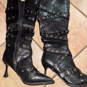Black Strappy Women's Boots